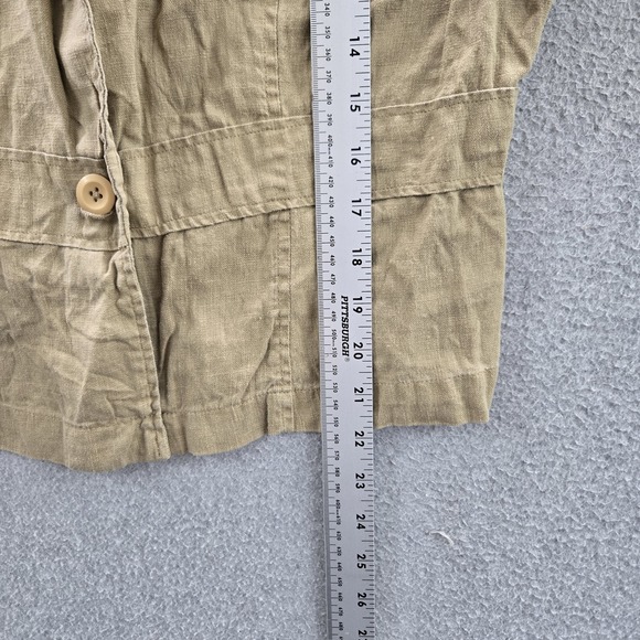 VINTAGE Mossimo Women Jacket L Brown Linen Utility Military Safari Y2K - Picture 6 of 10